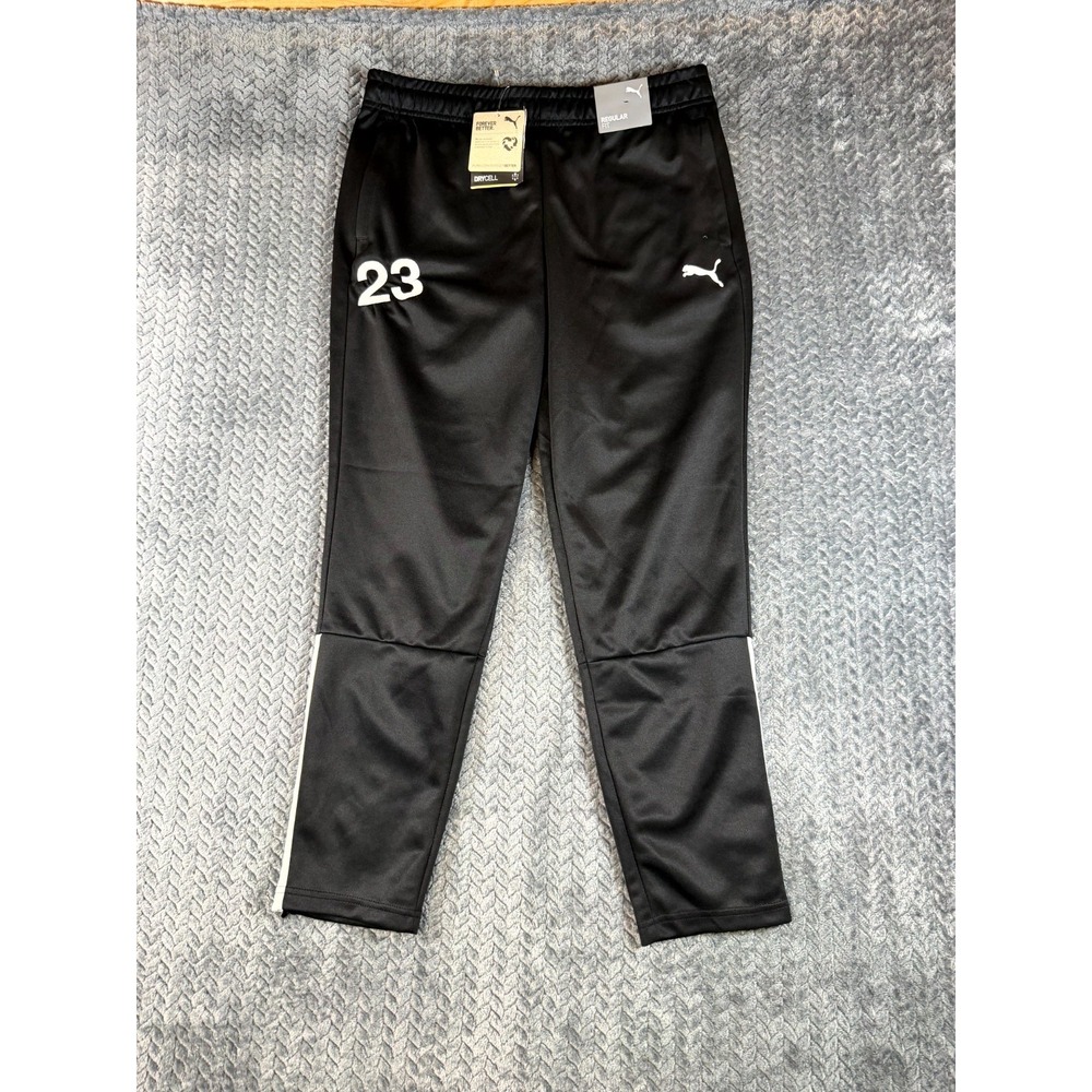Puma Drycell Track Pants Mens Medium Black Logo Training Performance Regular Fit